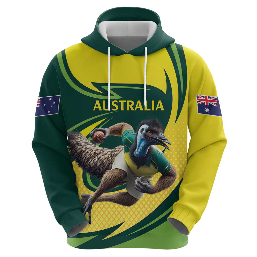 Australian Emu Cricket Custom Hoodie Aussie National Color