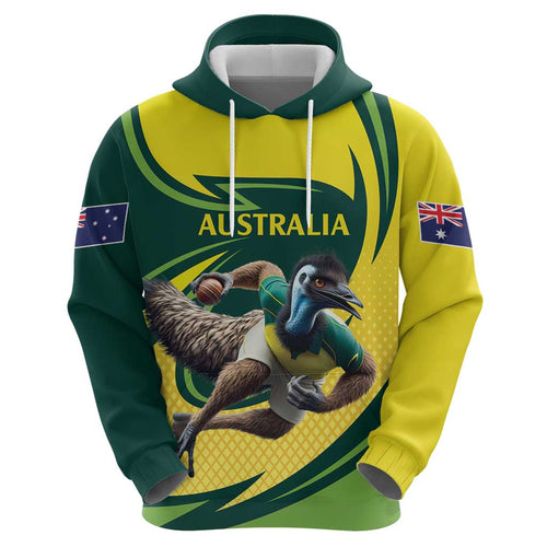Australian Emu Cricket Custom Hoodie Aussie National Color