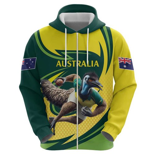 Australian Emu Cricket Custom Hoodie Aussie National Color