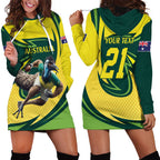 Australian Emu Cricket Custom Hoodie Dress Aussie National Color