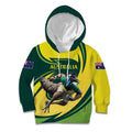 Australian Emu Cricket Custom Kid Hoodie Aussie National Color