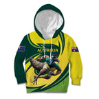 Australian Emu Cricket Custom Kid Hoodie Aussie National Color