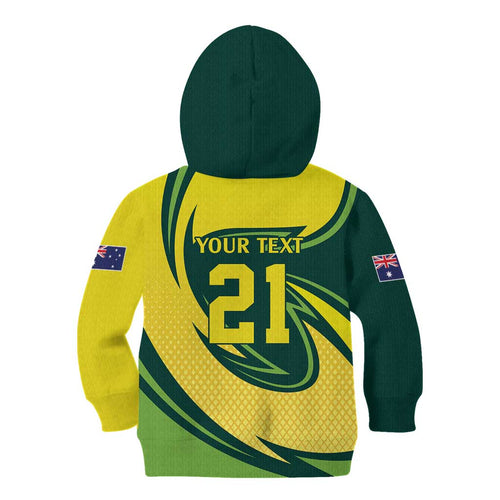 Australian Emu Cricket Custom Kid Hoodie Aussie National Color