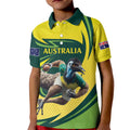 Australian Emu Cricket Custom Kid Polo Shirt Aussie National Color