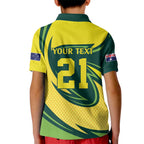 Australian Emu Cricket Custom Kid Polo Shirt Aussie National Color