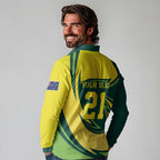 Australian Emu Cricket Custom Long Sleeve Polo Shirt Aussie National Color