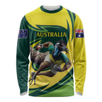 Australian Emu Cricket Custom Long Sleeve Shirt Aussie National Color