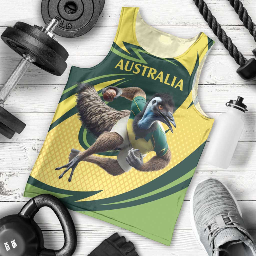 Australian Emu Cricket Custom Men Tank Top Aussie National Color