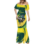 Australian Emu Cricket Custom Mermaid Dress Aussie National Color