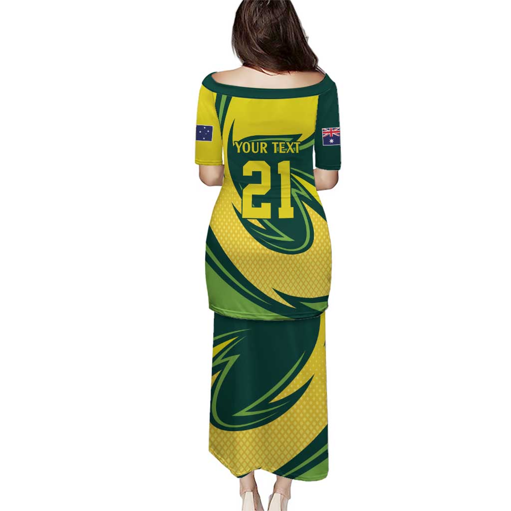 Australian Emu Cricket Custom Puletasi Aussie National Color