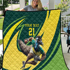 Australian Emu Cricket Custom Quilt Aussie National Color