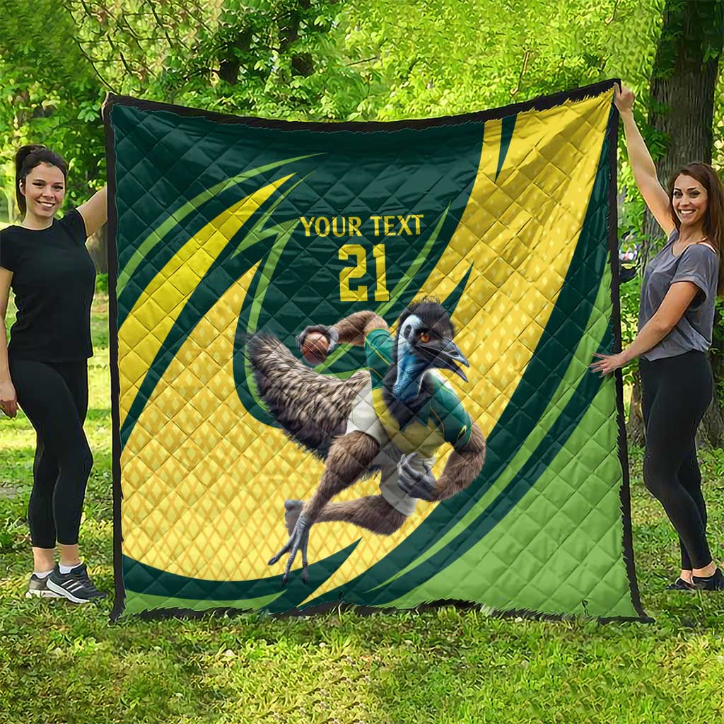 Australian Emu Cricket Custom Quilt Aussie National Color