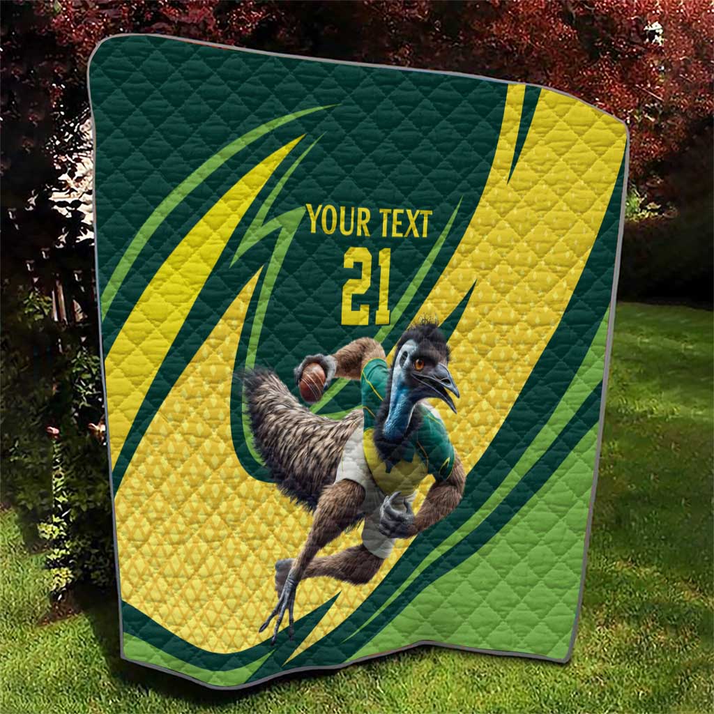 Australian Emu Cricket Custom Quilt Aussie National Color
