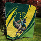 Australian Emu Cricket Custom Quilt Aussie National Color