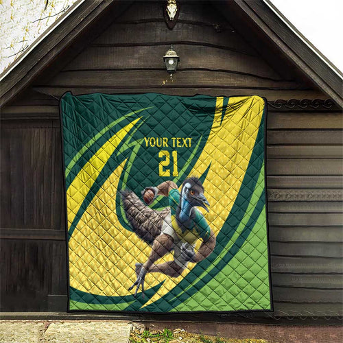 Australian Emu Cricket Custom Quilt Aussie National Color
