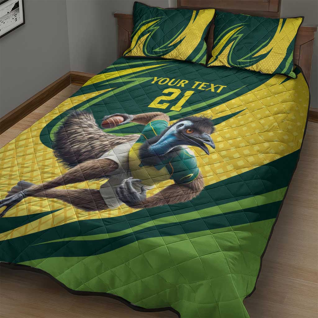 Australian Emu Cricket Custom Quilt Bed Set Aussie National Color