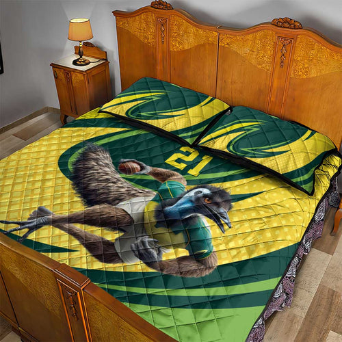Australian Emu Cricket Custom Quilt Bed Set Aussie National Color