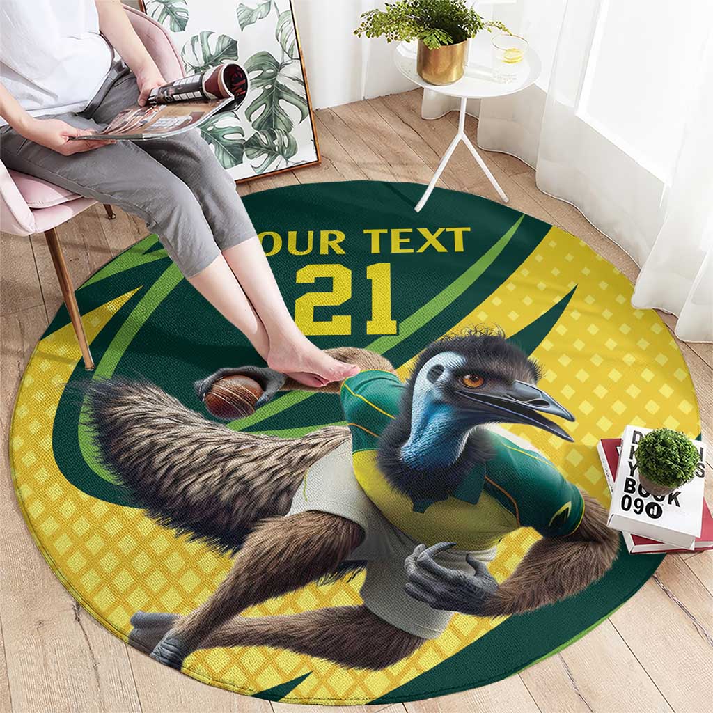 Australian Emu Cricket Custom Round Carpet Aussie National Color