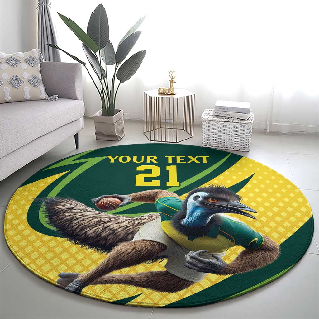Australian Emu Cricket Custom Round Carpet Aussie National Color