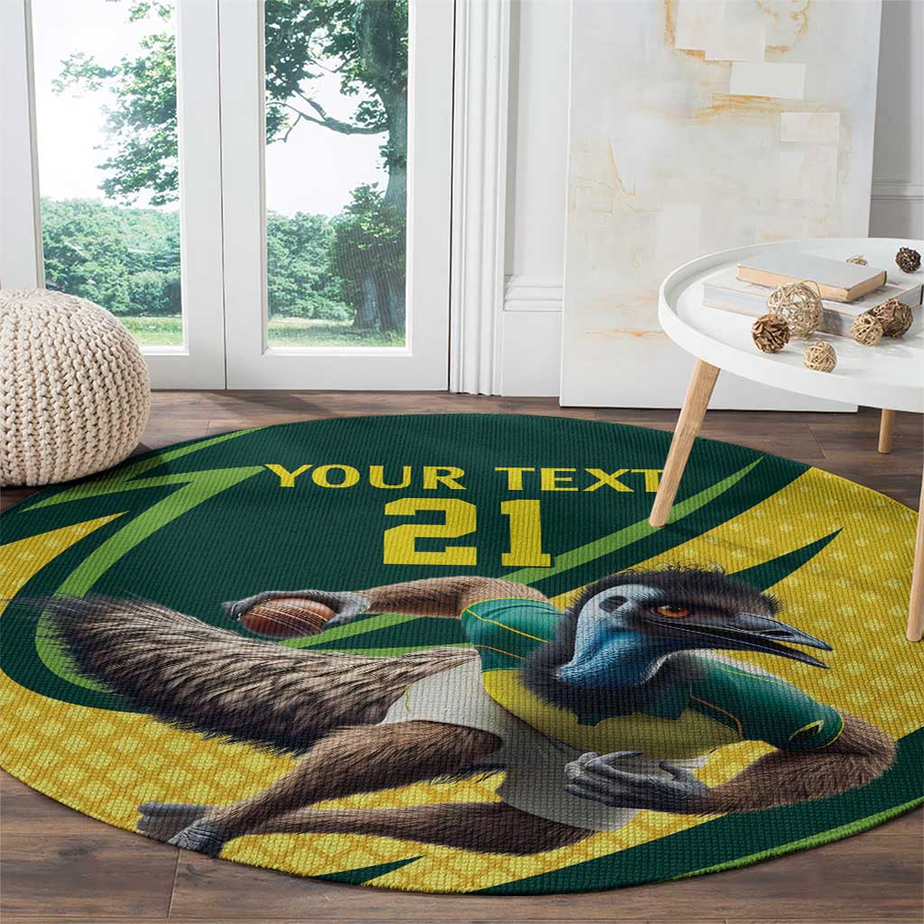 Australian Emu Cricket Custom Round Carpet Aussie National Color