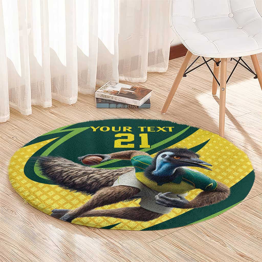 Australian Emu Cricket Custom Round Carpet Aussie National Color