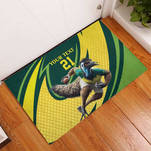 Australian Emu Cricket Custom Rubber Doormat Aussie National Color