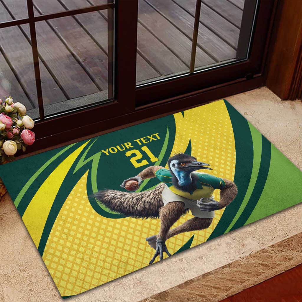 Australian Emu Cricket Custom Rubber Doormat Aussie National Color