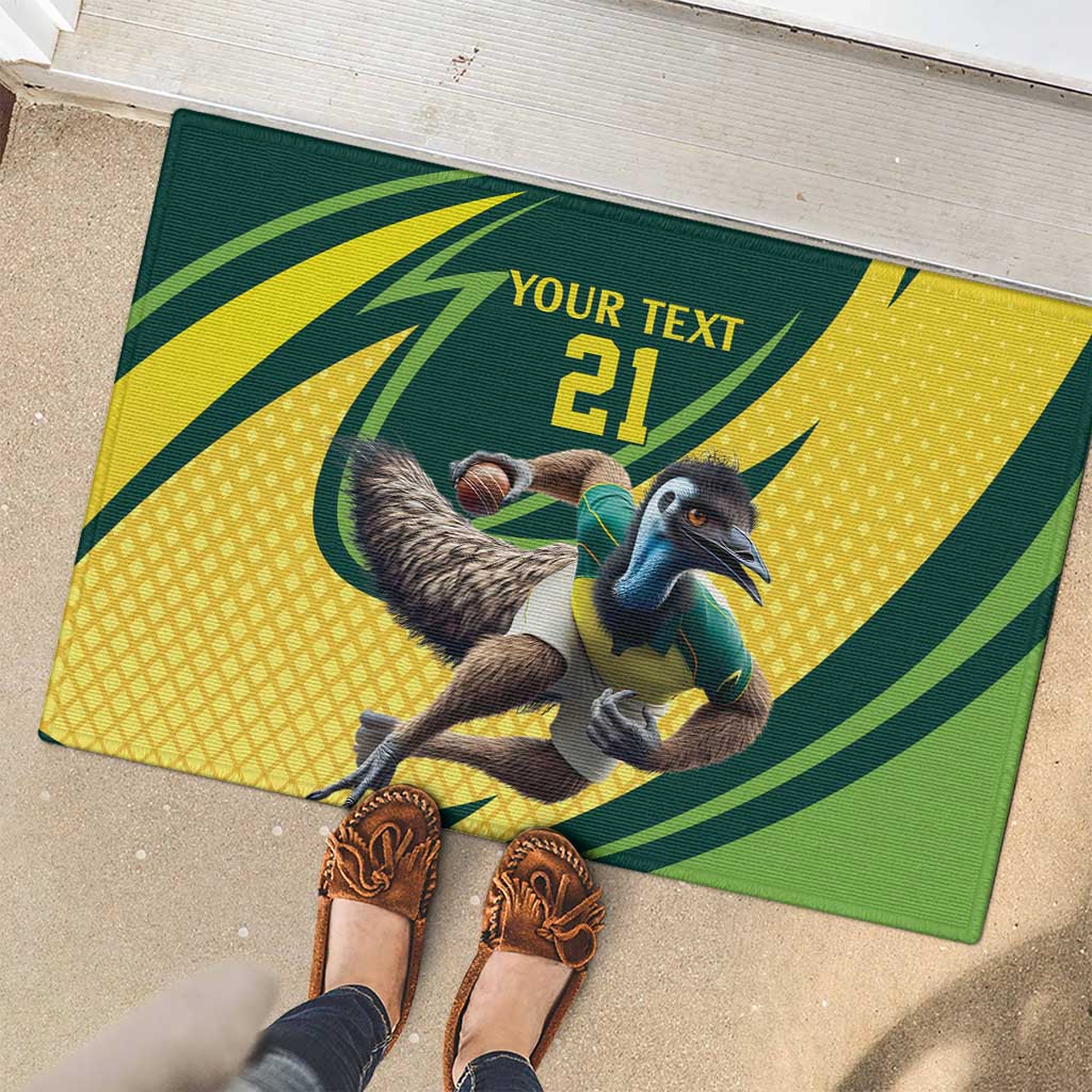 Australian Emu Cricket Custom Rubber Doormat Aussie National Color