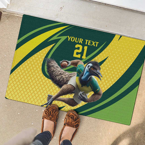 Australian Emu Cricket Custom Rubber Doormat Aussie National Color