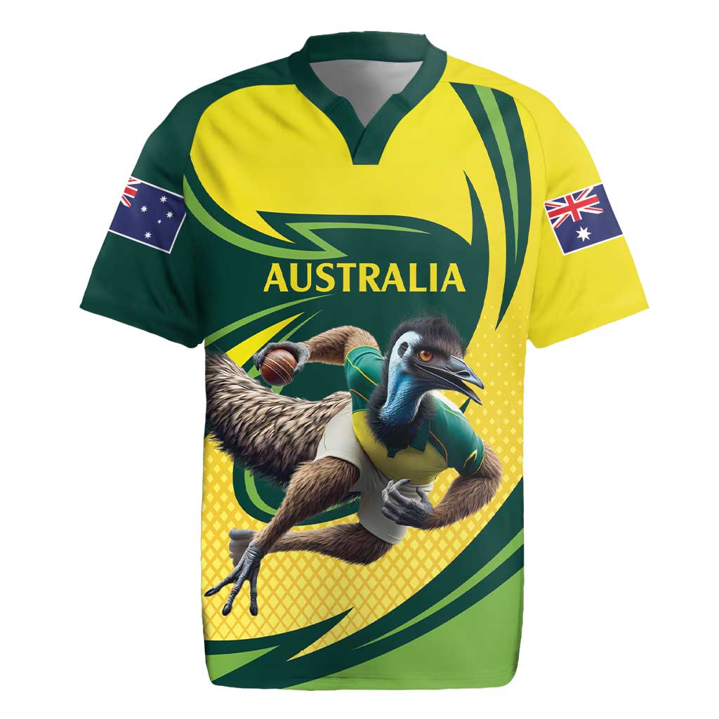 Australian Emu Cricket Custom Rugby Jersey Aussie National Color