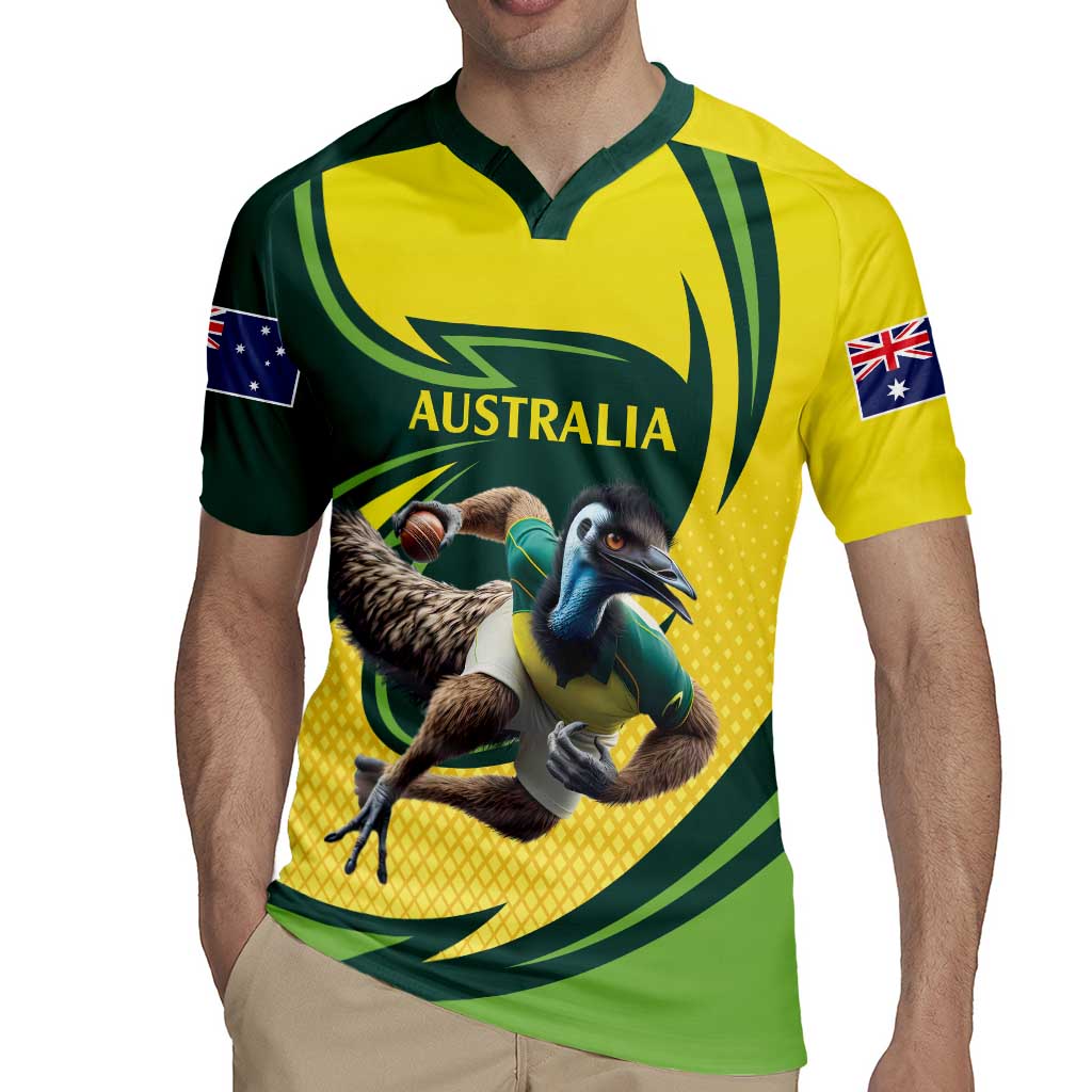 Australian Emu Cricket Custom Rugby Jersey Aussie National Color