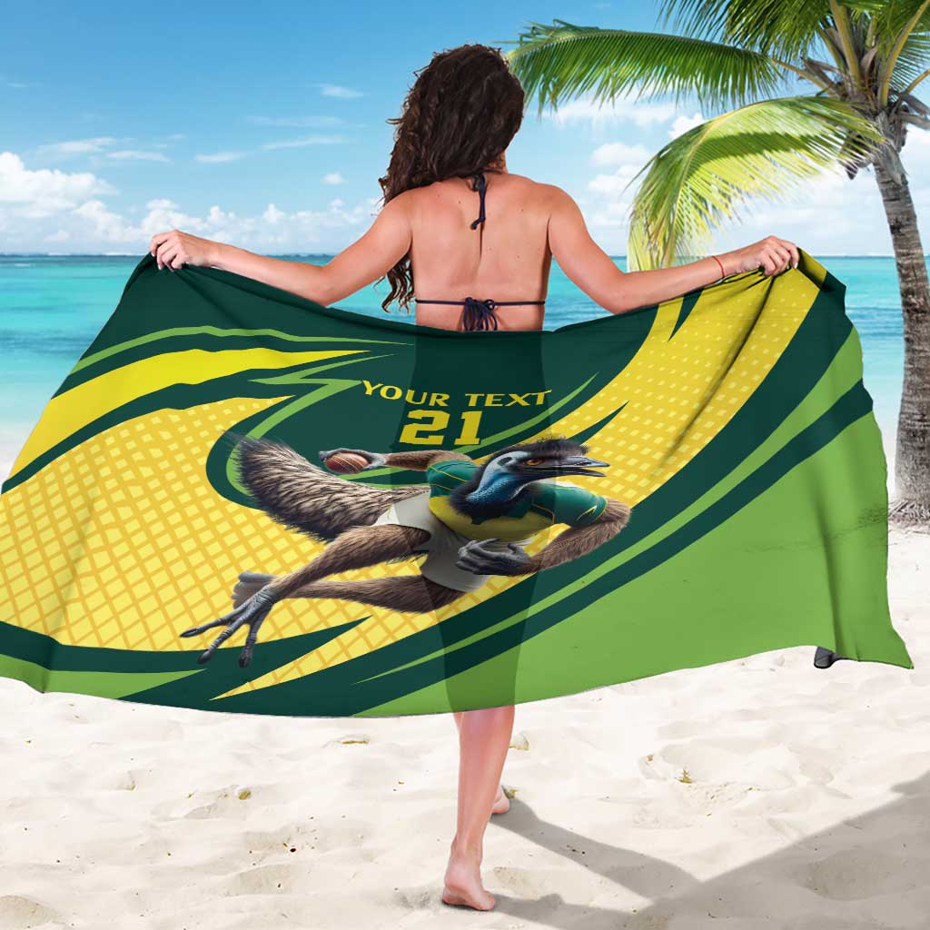 Australian Emu Cricket Custom Sarong Aussie National Color