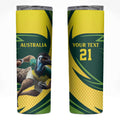 Australian Emu Cricket Custom Skinny Tumbler Aussie National Color
