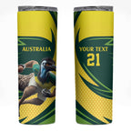 Australian Emu Cricket Custom Skinny Tumbler Aussie National Color