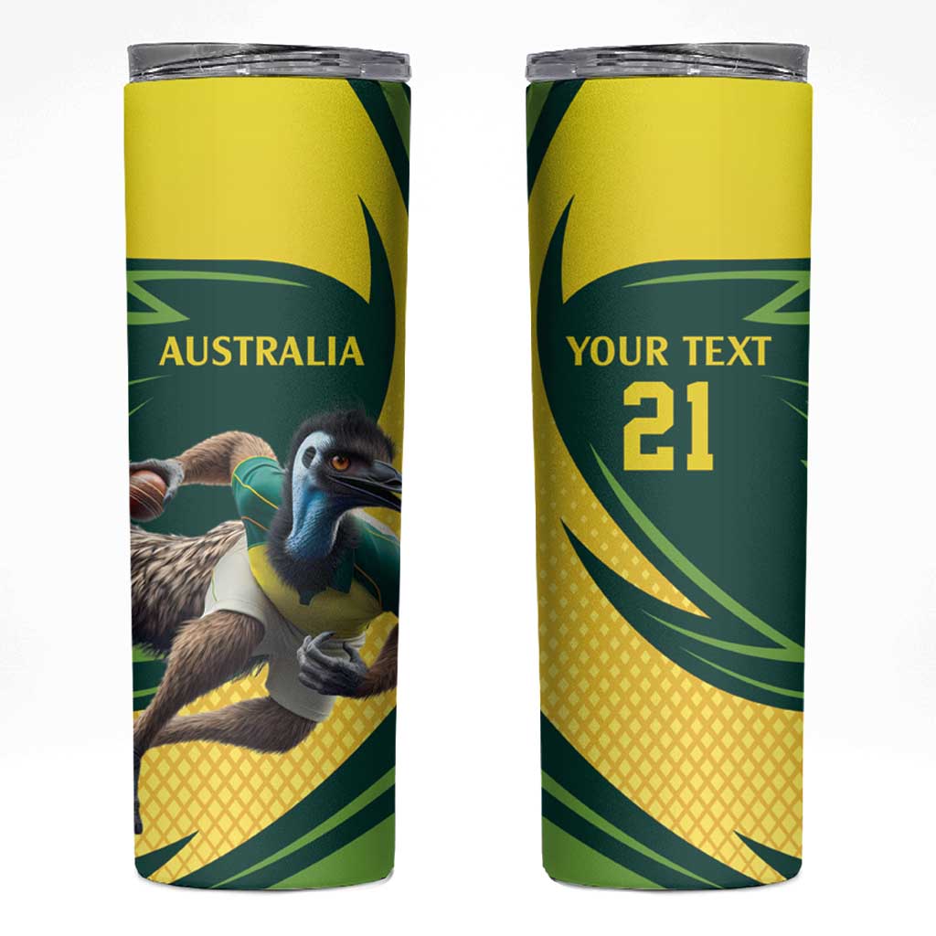 Australian Emu Cricket Custom Skinny Tumbler Aussie National Color