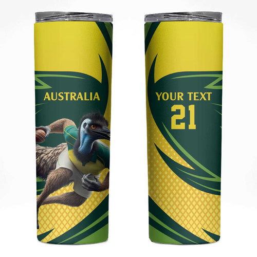 Australian Emu Cricket Custom Skinny Tumbler Aussie National Color
