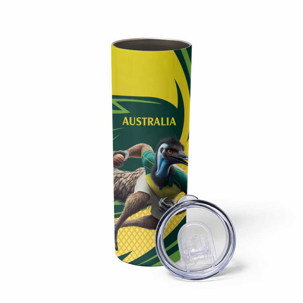 Australian Emu Cricket Custom Skinny Tumbler Aussie National Color
