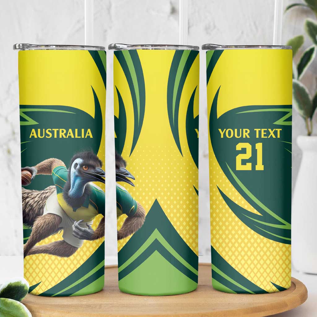 Australian Emu Cricket Custom Skinny Tumbler Aussie National Color