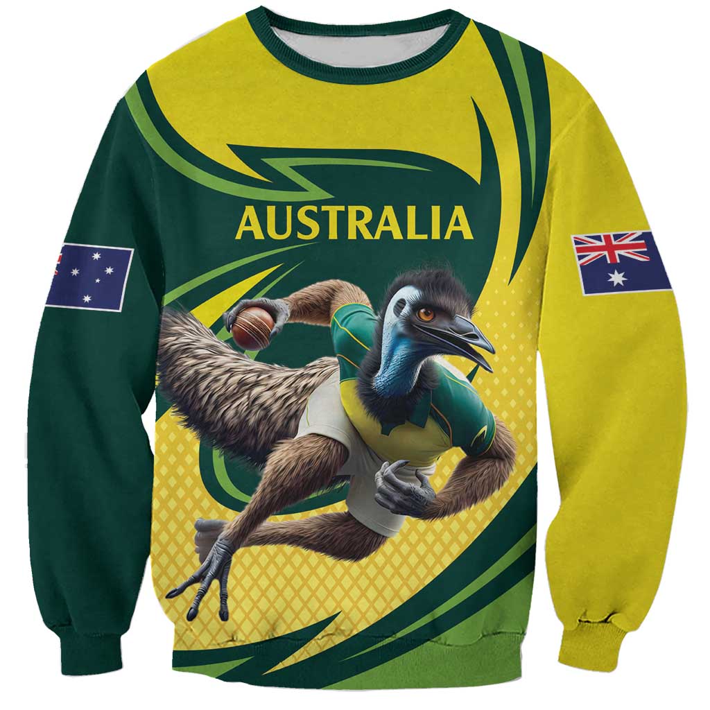 Australian Emu Cricket Custom Sweatshirt Aussie National Color