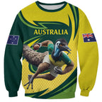 Australian Emu Cricket Custom Sweatshirt Aussie National Color
