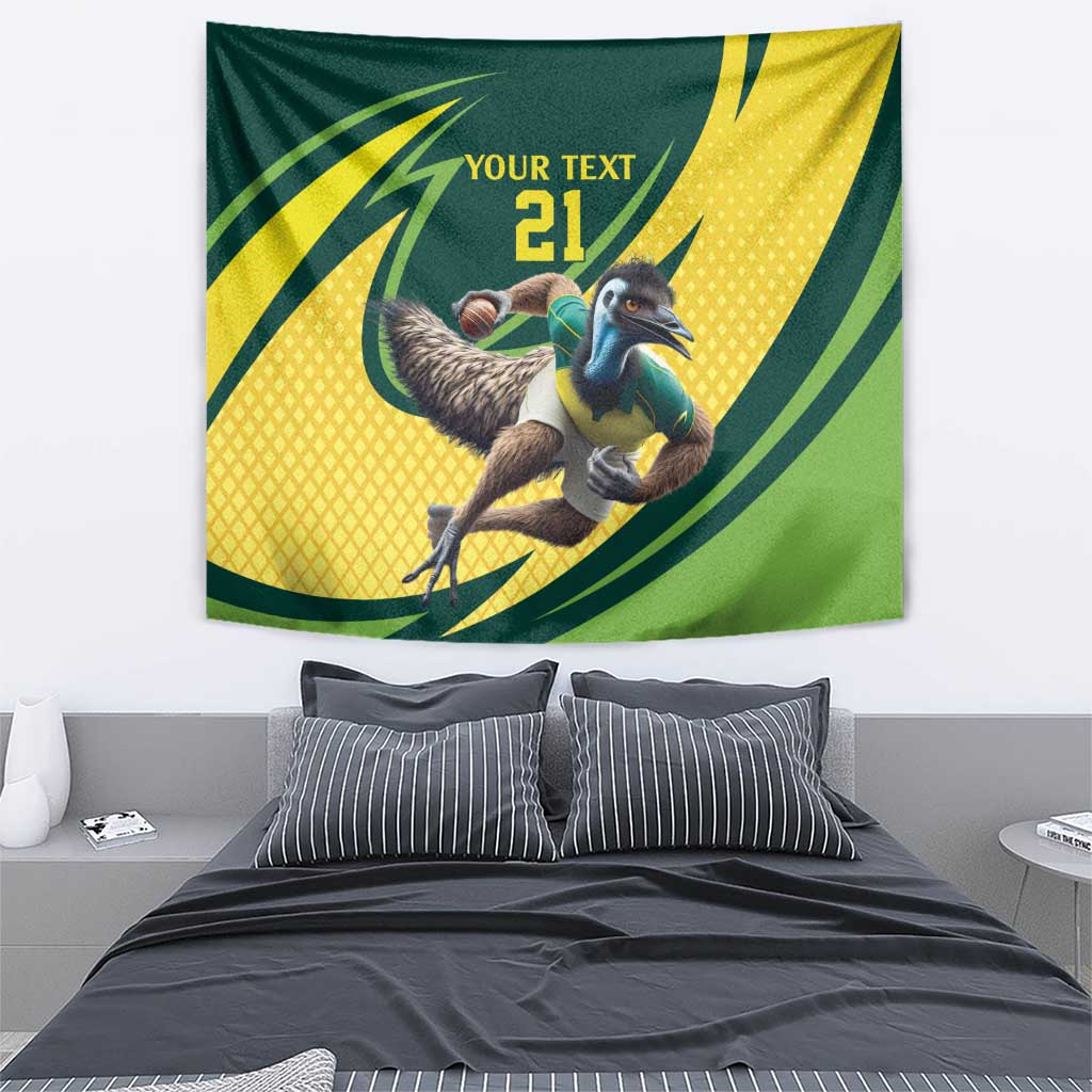 Australian Emu Cricket Custom Tapestry Aussie National Color