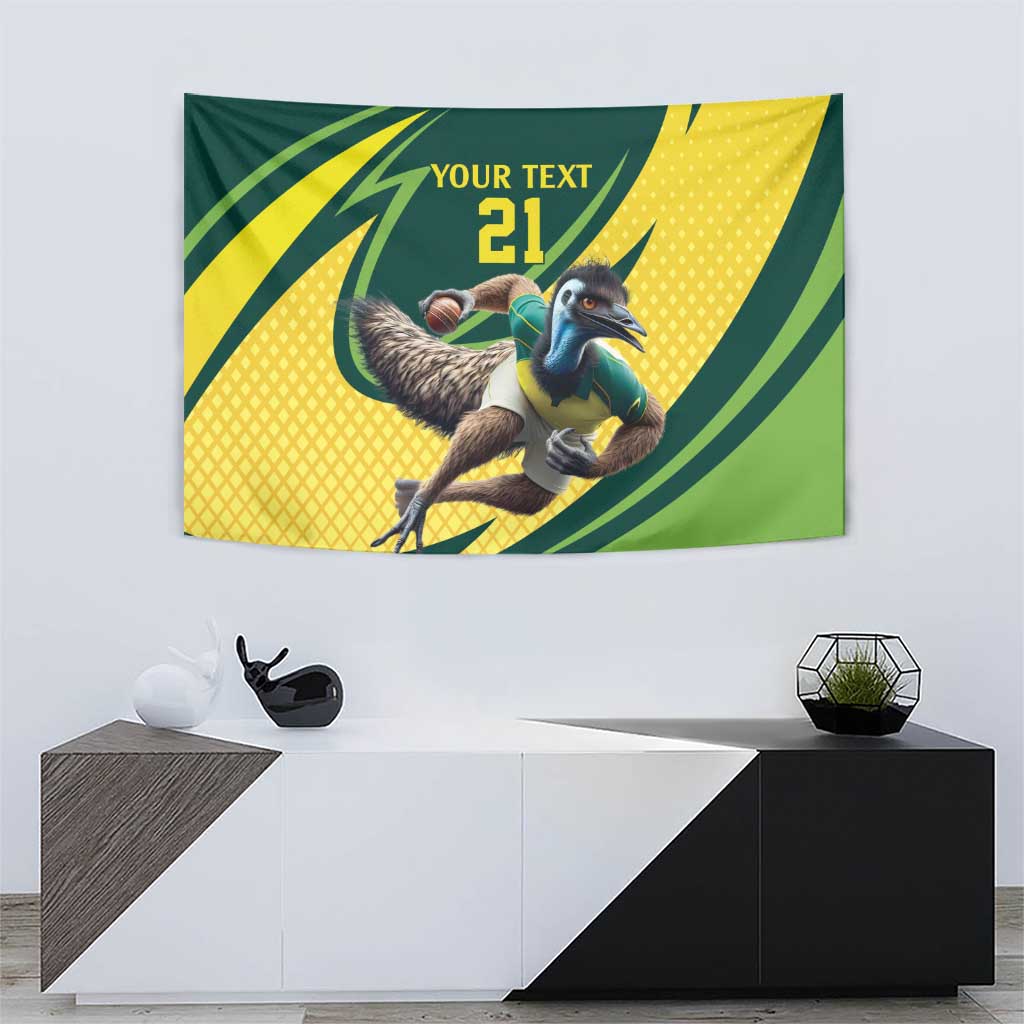 Australian Emu Cricket Custom Tapestry Aussie National Color