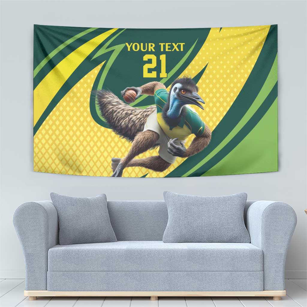Australian Emu Cricket Custom Tapestry Aussie National Color