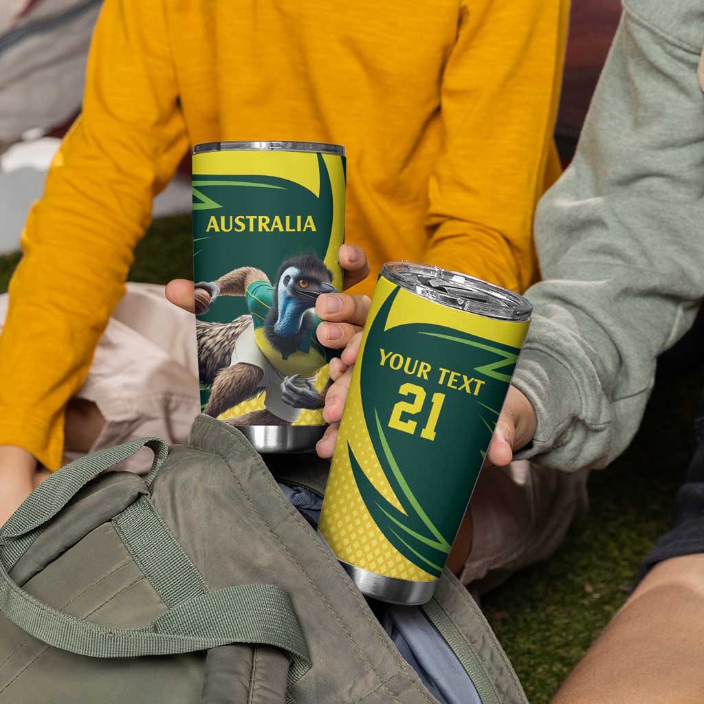 Australian Emu Cricket Custom Tumbler Cup Aussie National Color