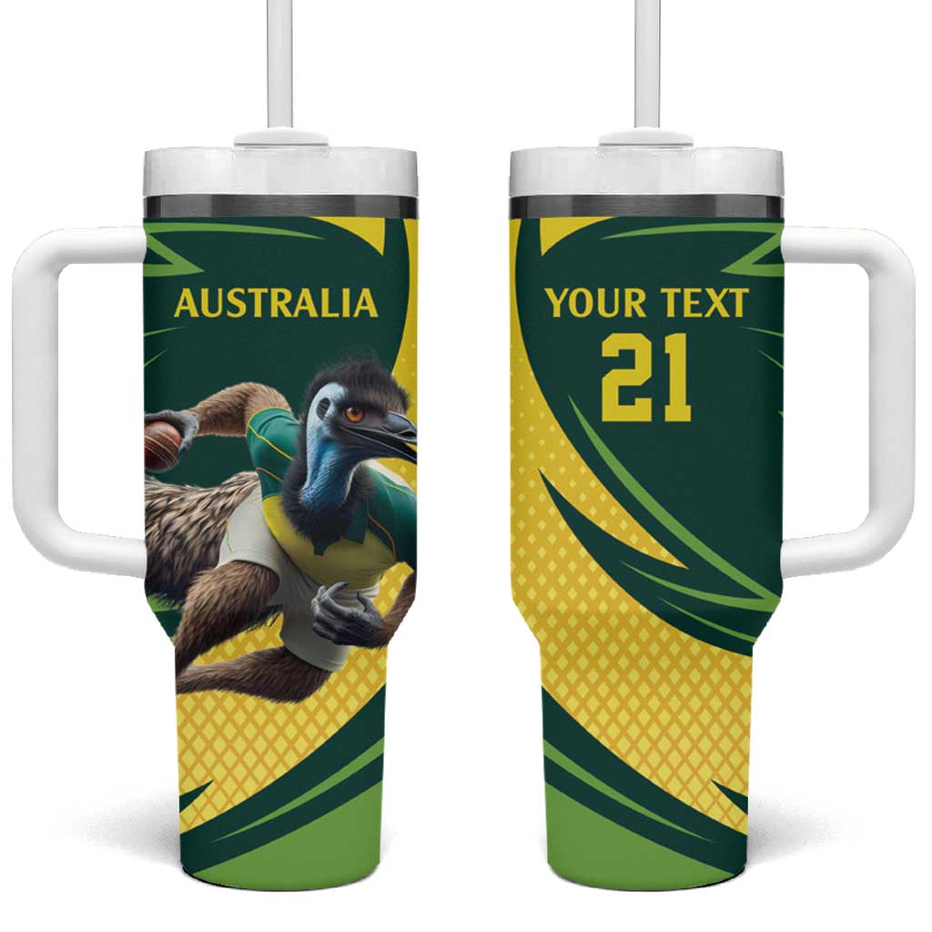 Australian Emu Cricket Custom Tumbler With Handle Aussie National Color