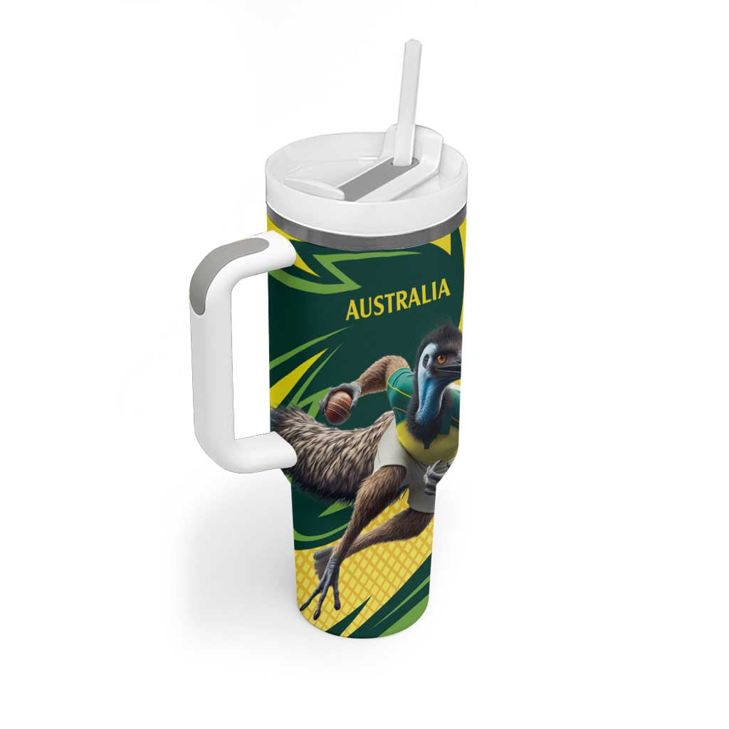 Australian Emu Cricket Custom Tumbler With Handle Aussie National Color
