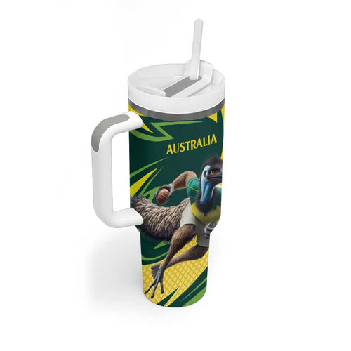 Australian Emu Cricket Custom Tumbler With Handle Aussie National Color