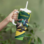 Australian Emu Cricket Custom Tumbler With Handle Aussie National Color