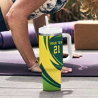 Australian Emu Cricket Custom Tumbler With Handle Aussie National Color
