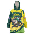 Australian Emu Cricket Custom Wearable Blanket Hoodie Aussie National Color